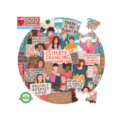 eeBoo - Climate Action Round Puzzle 500pc