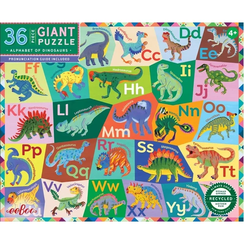 eeBoo - Alphabet of Dinosaurs Puzzle 36pc