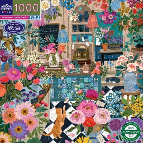 eeBoo - English Flower Shop Puzzle 1000pc