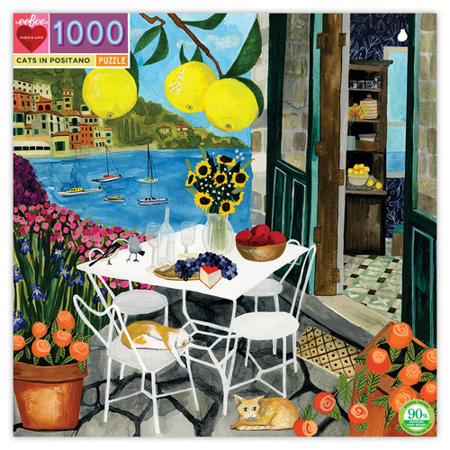 eeBoo - Cats in Positano Puzzle 1000pc