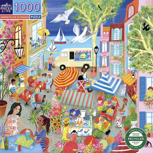 eeBoo - Marketplace in France Puzzle 1000pc