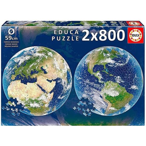 Educa - Planet Earth Round Puzzle 2 x 800pc