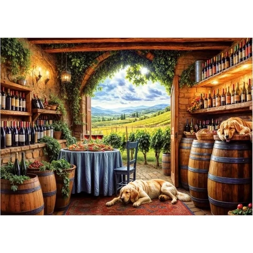 Educa - Dogs And Wine Puzzle 1000pc