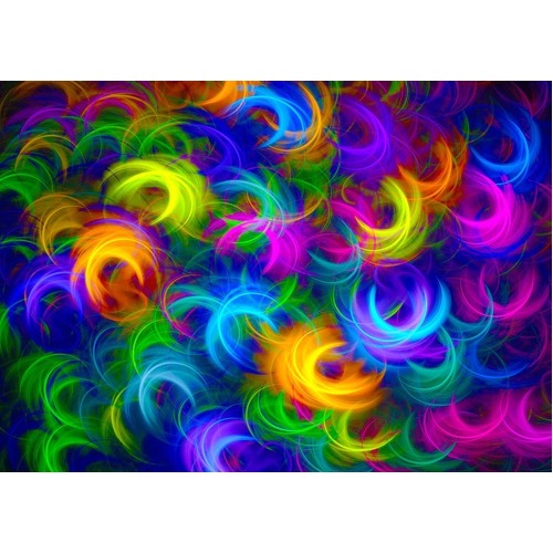 Enjoy - Abstract Neon Feathers Puzzle 1000pc