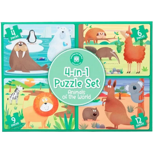 Learning Can Be Fun -  4-in-1 Puzzle Set: Animals of the World