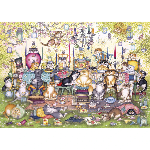 Gibsons - Mad Catter's Tea Party Large Piece Puzzle 250pc