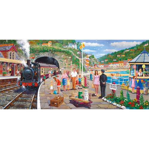 Gibsons - Seaside Train Panorama Puzzle 636pc