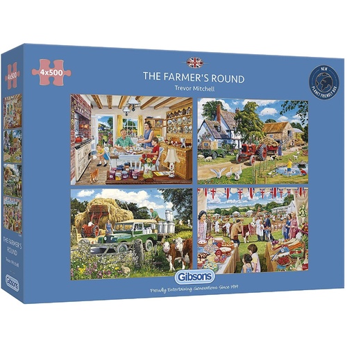 Gibsons - The Farmer's Round Puzzle 4 x 500pc