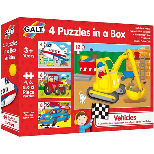 Galt - 4 Puzzles in a Box -Vehicles