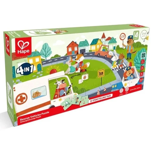 Hape - Rescue Vehicles Puzzle