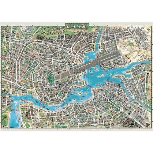 Heye - Map Art, City of Pop Puzzle 2000pc