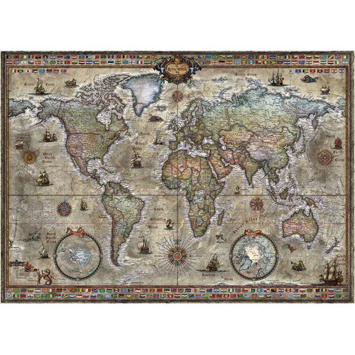 Heye - Map Art, Retro World Puzzle 1000pc