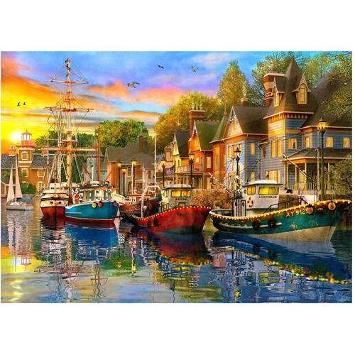 Holdson - Safe Harbour - Lights on the Harbour Puzzle 1000pc