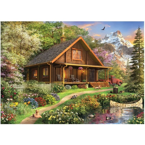 Buy holdson picture perfect log cabin home puzzle 1000pc