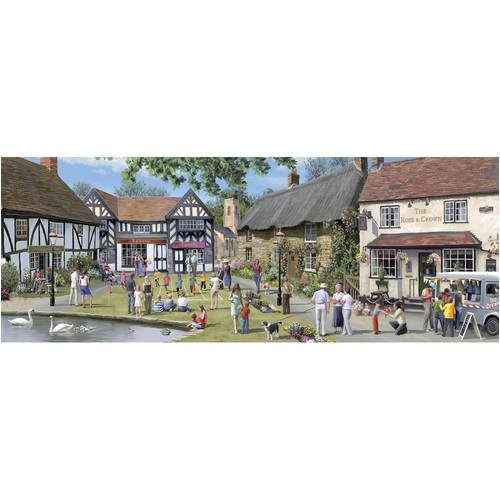 Holdson - Village Pubs Summer on the Lawn Panorama Puzzle 748pc