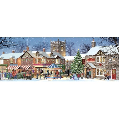 Holdon - Village Pubs Celebrate in Winter Panorama PUzzle 748pc