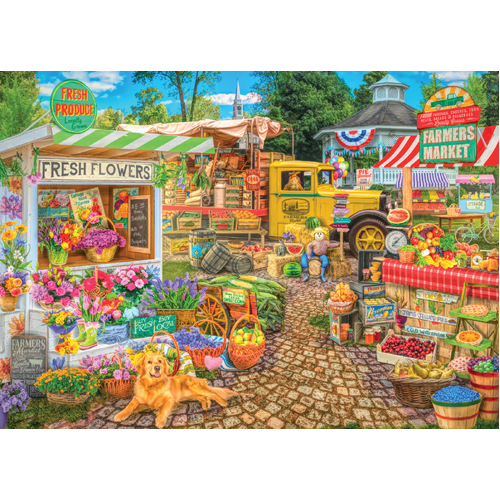 Holdson - Pickups & Produce - Spring Summer Farmers Market Large Piece Puzzle 500pc