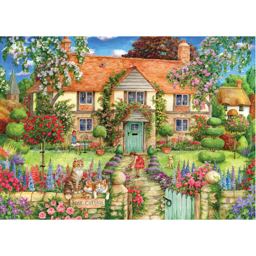 Holdson - Cottage Cuties, Rose Cottage Large Piece Puzzle 500pc