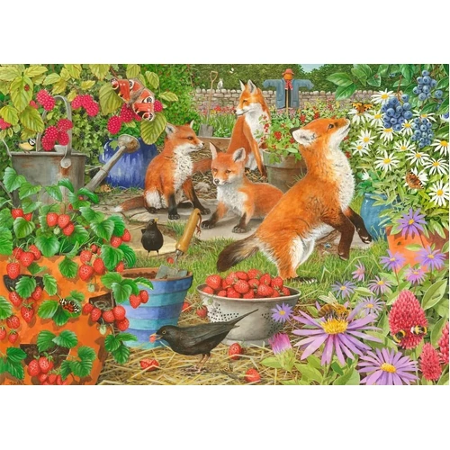 Holdson - Garden Visitors Foxes in the Veggie Patch Puzzle 1000pc