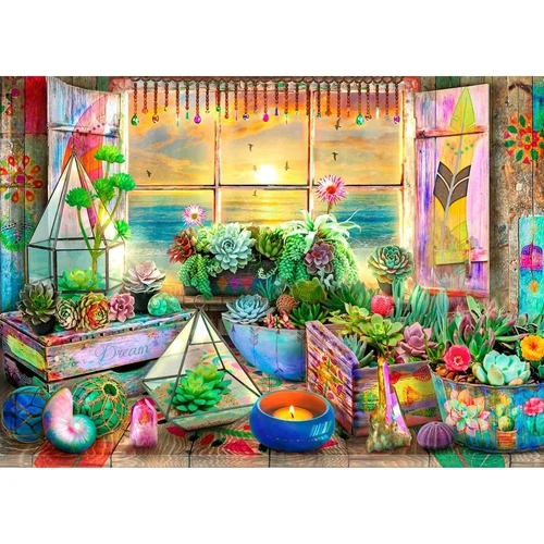Holdson - Outside My Window - Boho Seaside View Puzzle 1000pc