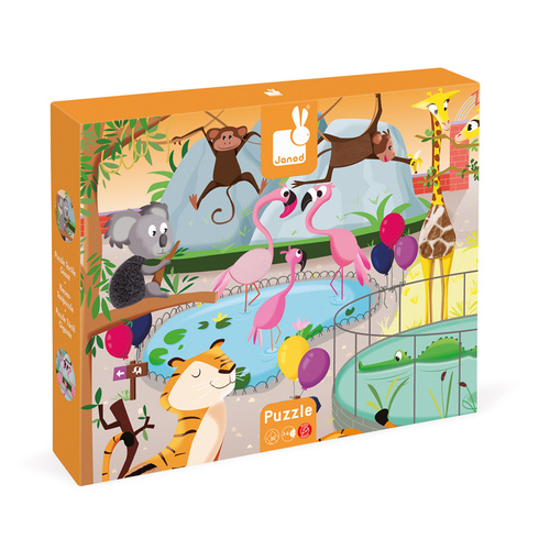 Janod - Tactile Puzzle Zoo 20pc