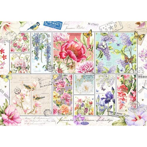 Jumbo - Flower Stamps Puzzle 1000pc