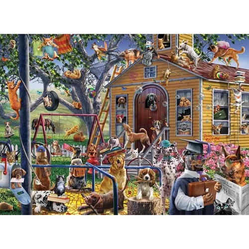Harlington - Naughty Dogs Schoolyard Puzzle 1000pc
