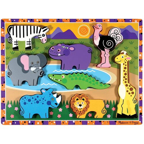 Melissa & Doug - Safari Animals Chunky Puzzle 8pc