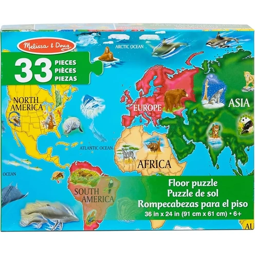 Melissa & Doug - World Map Floor Puzzle 33pc