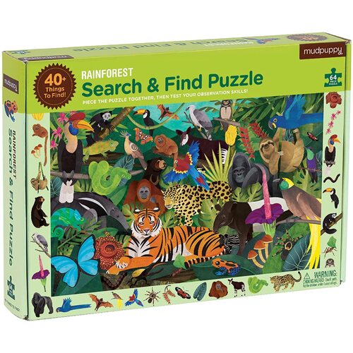 Mudpuppy - Search & Find Puzzle - Rainforest 64pc