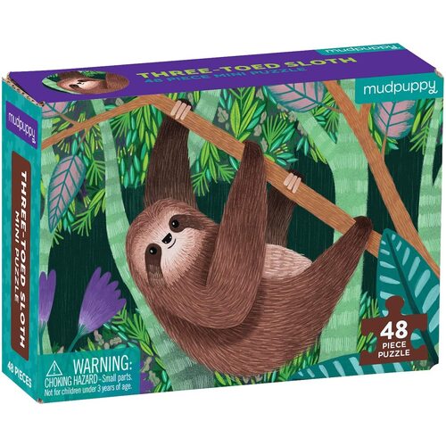Mudpuppy - Mini Puzzle - Three-Toed Sloth 48pc
