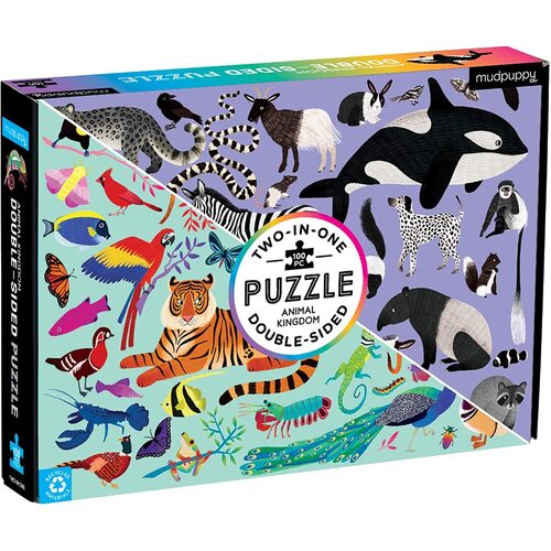 Mudpuppy - Animal Kingdom Double Sided Puzzle 100pc