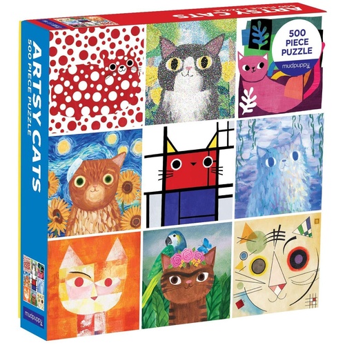 Mudpuppy - Artsy Cats Family Puzzle 500pc