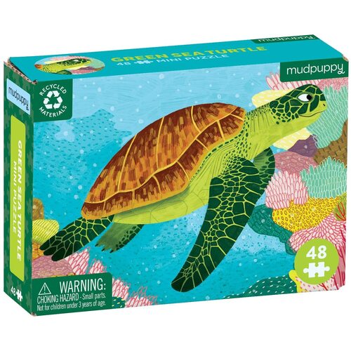 Mudpuppy - Mini Puzzle Green Turtle 48pc