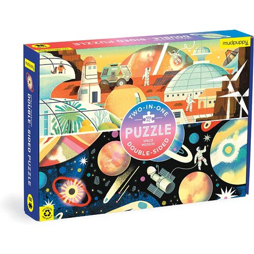 Mudpuppy - Space Mission Double-Sided Puzzle 100pc