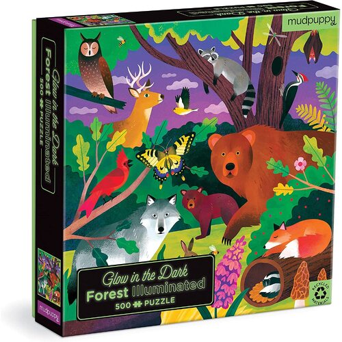 Mudpuppy - Forest Glow in the Dark Family Puzzle 500pc