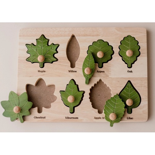 Qtoys - Montessori Leaf Puzzle 8pc