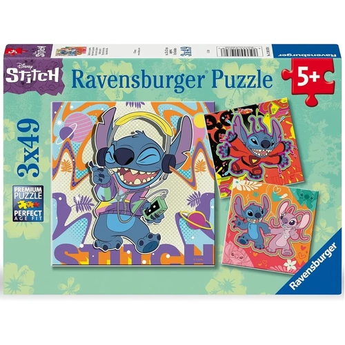 Ravensburger - Disney Stitch Play the Day Away Puzzle 3x49pc