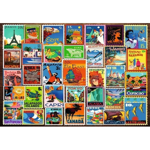 Ravensburger - Travel Stamps Large Format Puzzle 200pc