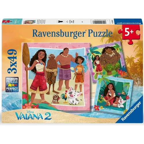 Ravensburger - Disney Moana Off to New Adventures Puzzle 3x49pc