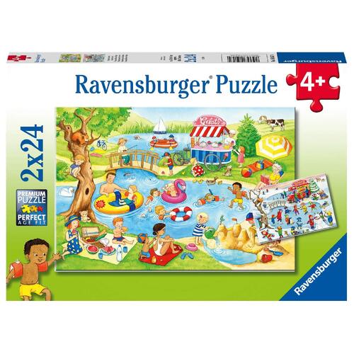 Ravensburger - Swimming at the Lake Puzzle 2x24pc
