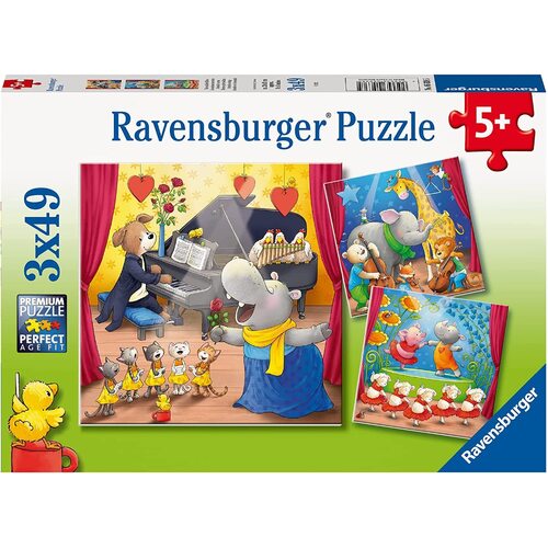 Ravensburger - Animals On Stage Puzzle 3x49pc