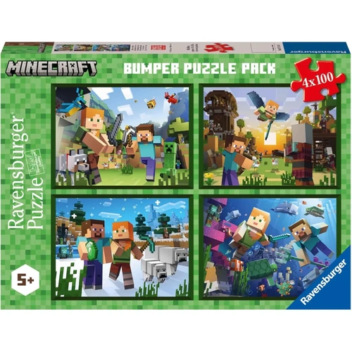 Ravensburger - Minecraft Bumper Puzzle Pack 4 x 100pc