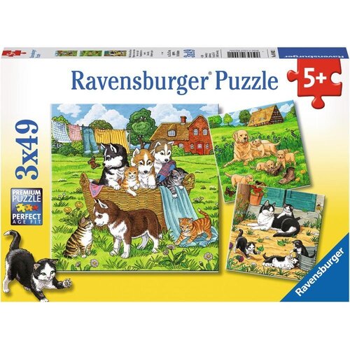 Ravensburger - Cats And Dogs Puzzle 3x49pc 