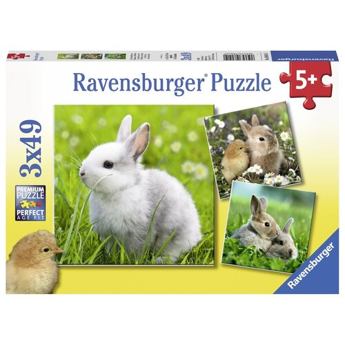Ravensburger - Cute Bunnies Puzzle 3x49pc 