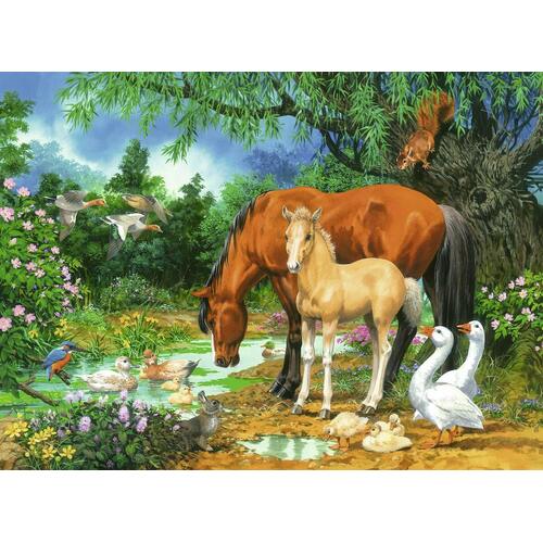 Ravensburger - Ponies at the Pond Puzzle 100pc