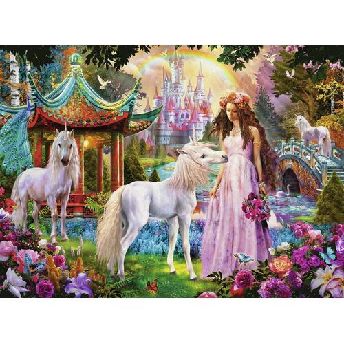 Ravensburger - Princess with Unicorn Glitter Puzzle 100pc