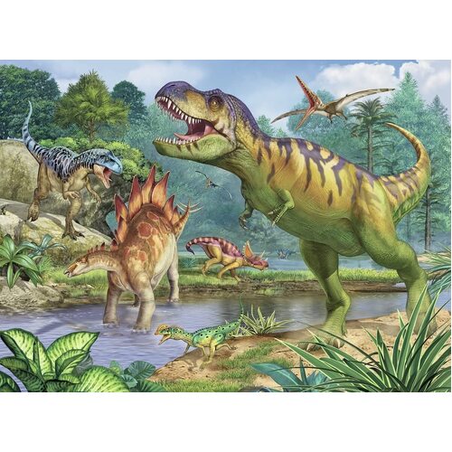 Ravensburger - World of Dinosaurs Puzzle 100pc & Colouring Book