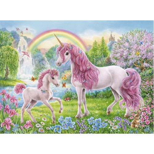 Ravensburger - Magical Unicorns Puzzle 100pc & Colouring Book