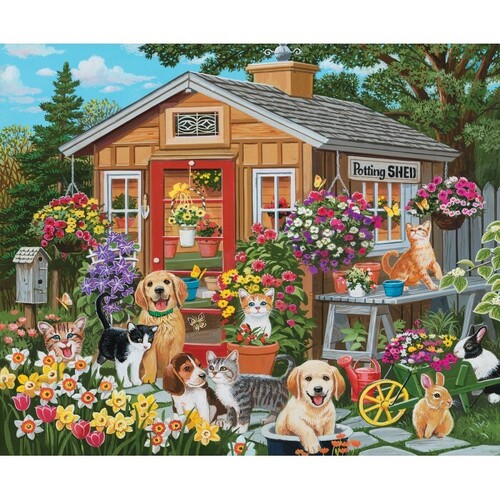Sunsout - Visiting the Potting Shed Puzzle 1000pc